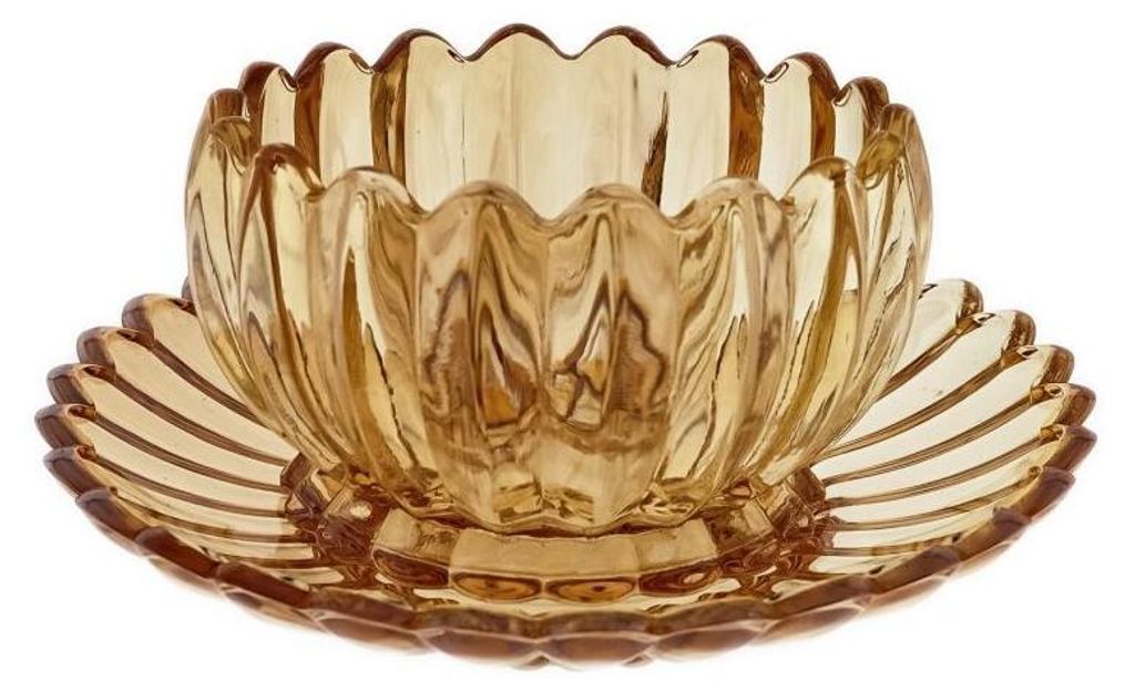 Bicchieri da dessert con piattini, set di ciotole in vetro Immagine del prodotto 