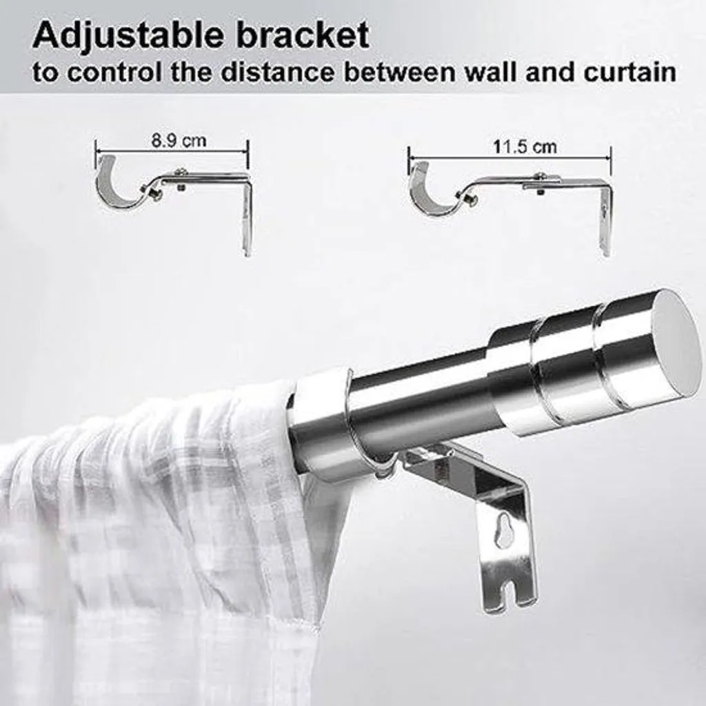 Tringle à rideau de douche télescopique 78-113 cm en acier inoxydable