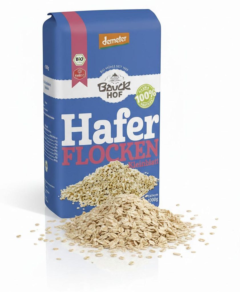 Bauckhof, płatki owsiane organiczne, drobno zmielone, Zdjęcie produktu 