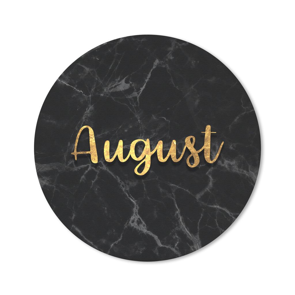 MuchoWow Mauspad Mousepad Kalender - August - Gold - Marmor 30x30 cm - Mousepads - Maus Mat - Pad - Mausunterlage - Tischunterlage - Schreibtisch...