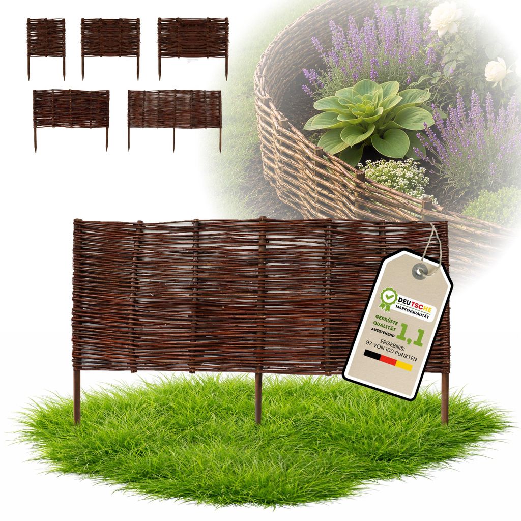 Floranica 1 Stück Beetbegrenzung Weide 40 cm x 100 cm – Produktbild 