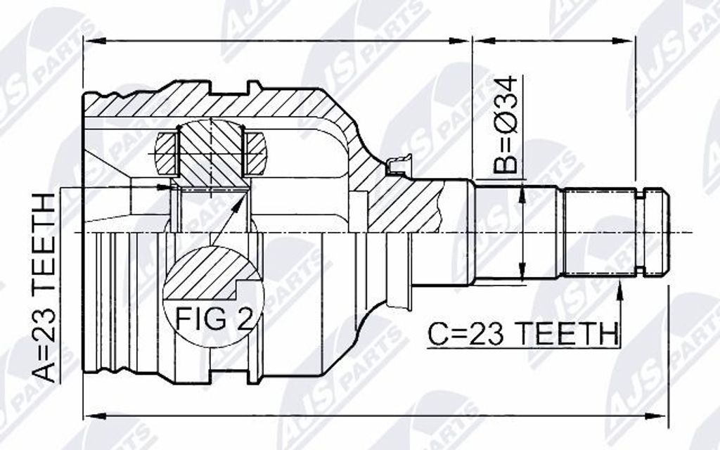 NTY Gelenksatz Antriebswelle Vorne Links für TOYOTA AURIS (NRE15, ZZE15, ADE15, ZRE15, NDE15) NPW-TY-067
