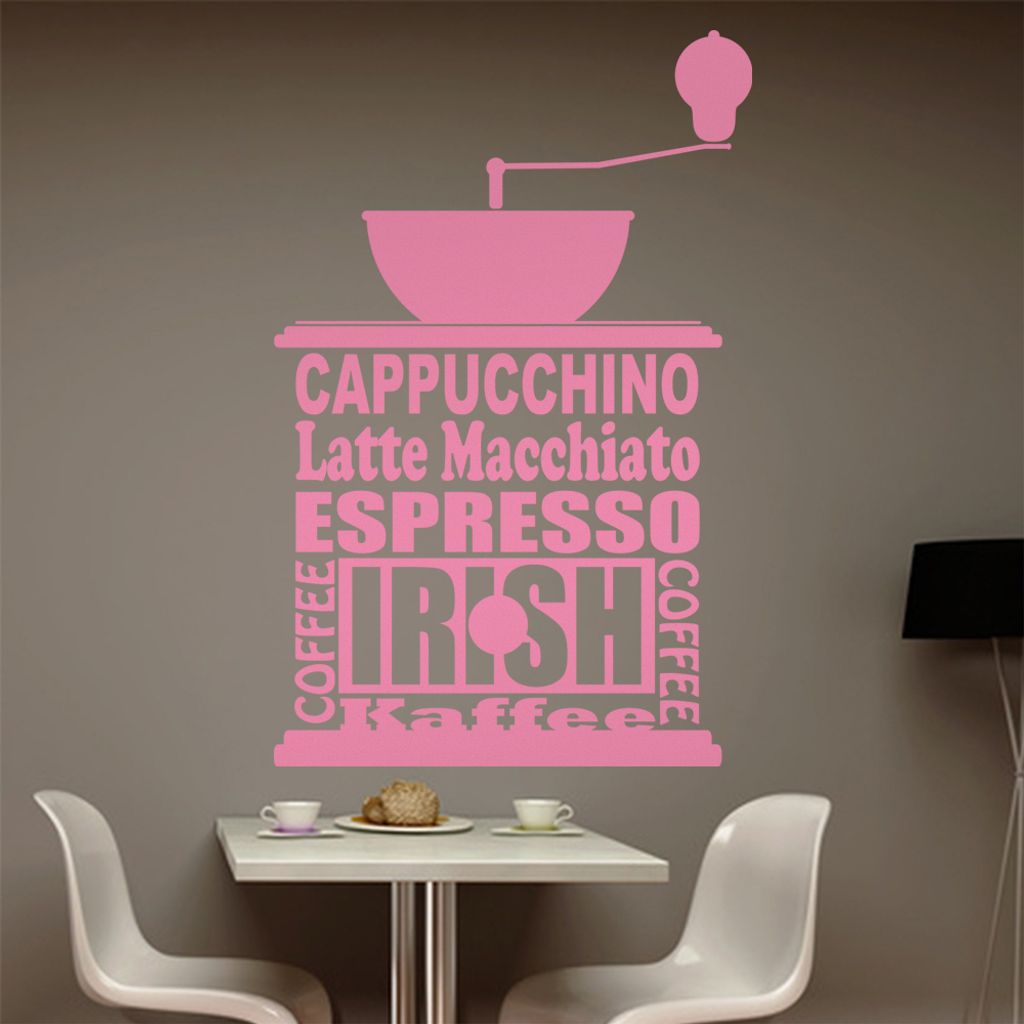 Kaffee Kaffeemaschine Wandtattoo in 6 Größen - Wandaufkleber Wall Sticker - Dekoration, Küche, Wohnzimmer, Schlafzimmer, Badezimmer