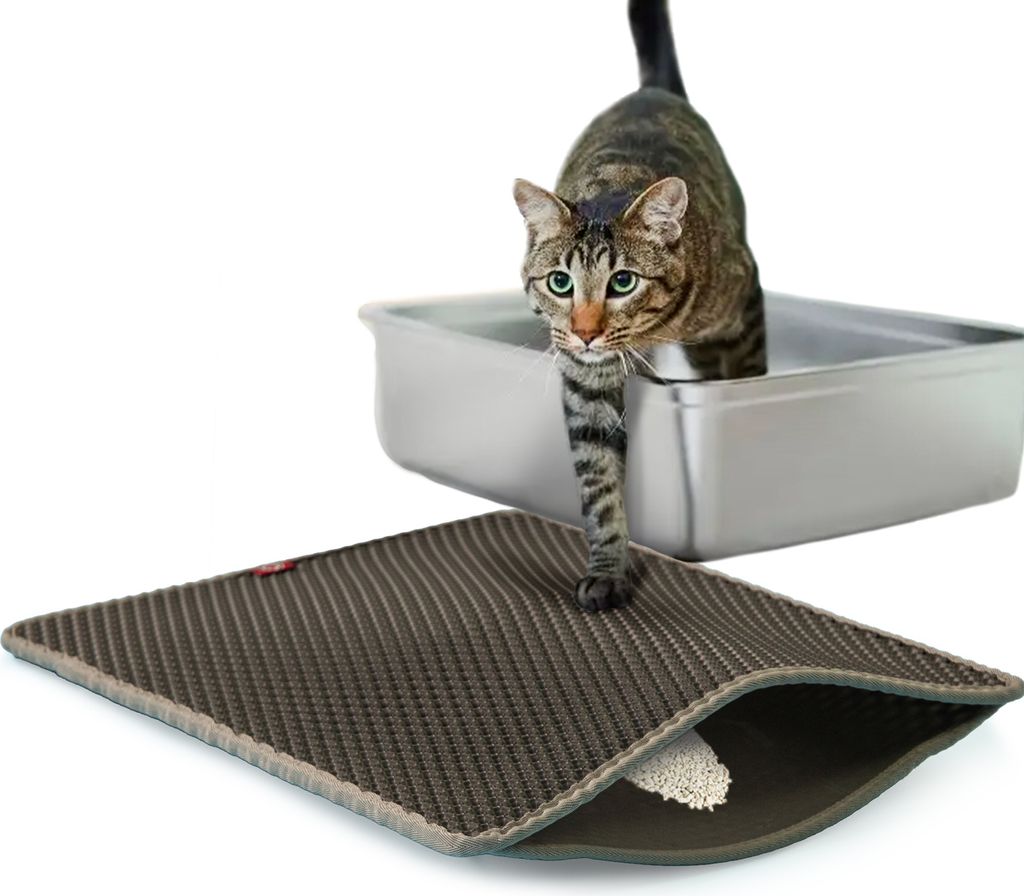 Katzenstreumatte · Zaubermatte · Vorleger für Katzentoilette · ca. 80 x 65 cm · anthrazit