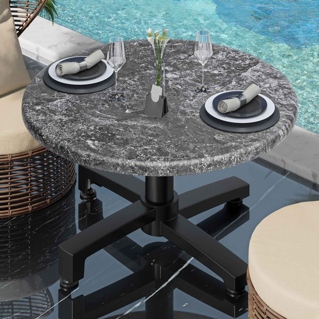 WBO | Jamaika Loungetisch | Ø:H 60 x 40 cm | Felsen / Schwarz | Bistro Loungetisch Gastro Tisch