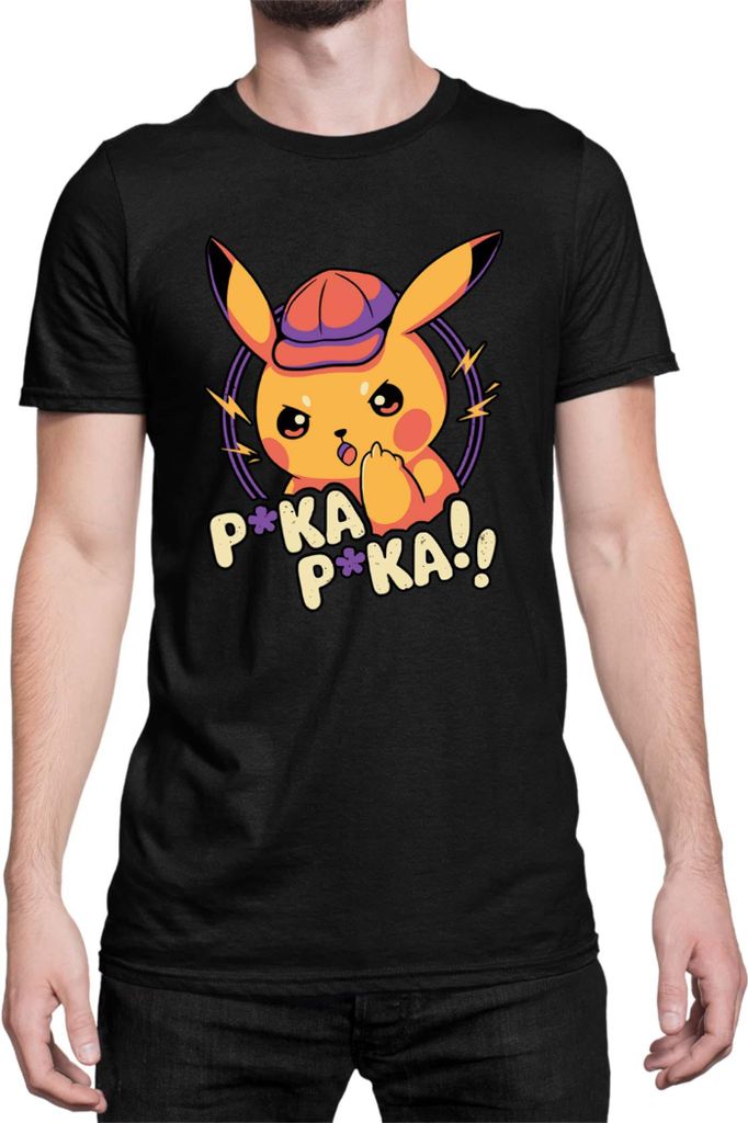 Herren T-Shirt Japan Manga Anime Comics Pokemon 032, Man 3XL / Schwarz