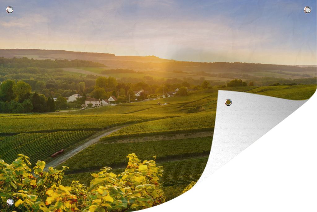 MuchoWow 120x80 cm Outdoor-Poster Gartendeko Sichtschutz Garten Poster für den Garten Die Landwirtschaft der Weinberge in Frankreich