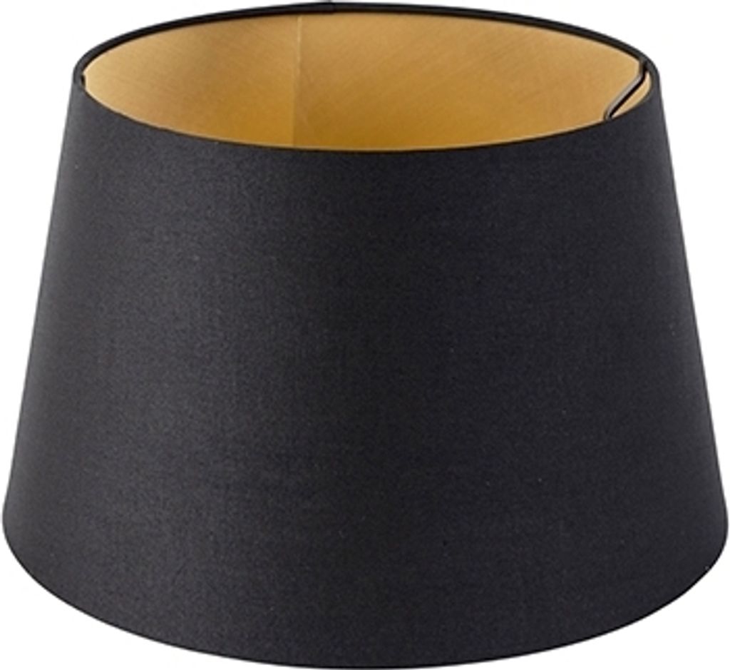 Baumwolllampenschirm Schwarz 32 25 18 mit Goldenem Produktbild 