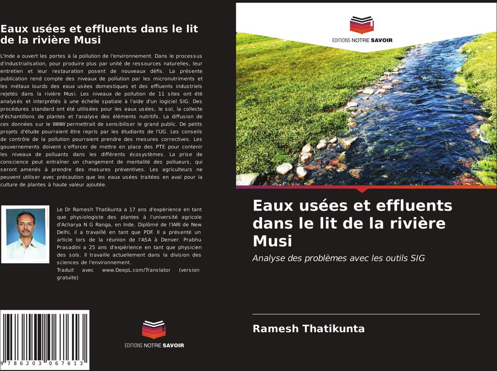 Eaux usées et effluents dans le lit de la rivière Musi