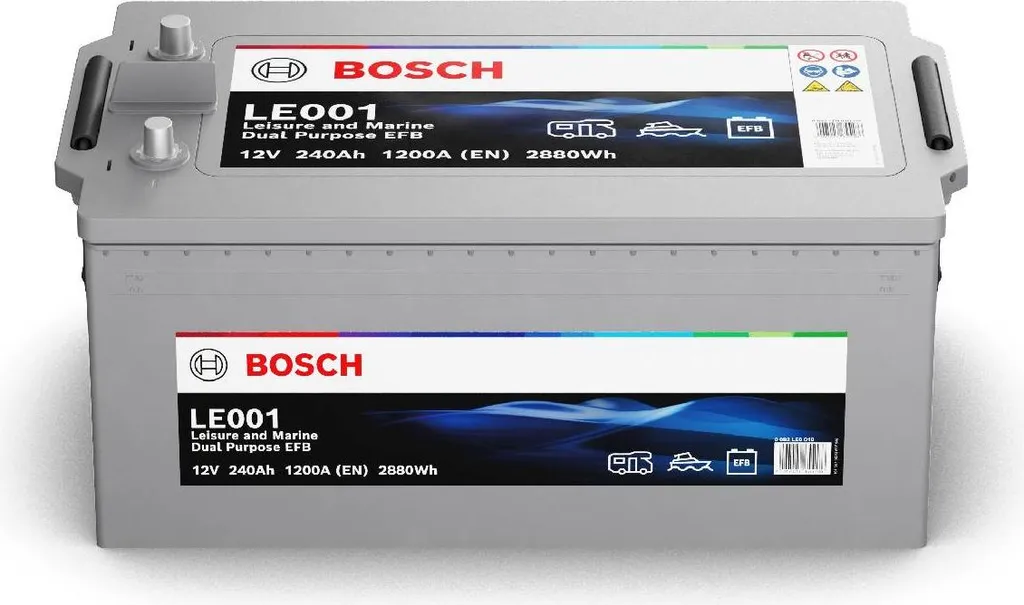 Batterie 12V 240Ah 1200A Bosch LE001 EFB Haute Résistance aux Cycles