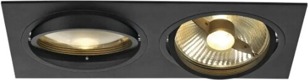 Nuova Tria 300 ES111 GU10 Plafoniera Incasso 2 Luci Nera Orientabile - 4