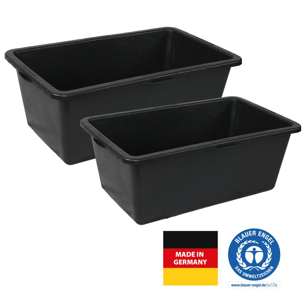 3 x Mörtelkasten mit Deckel 90 Liter / Friesenthal Baueimer