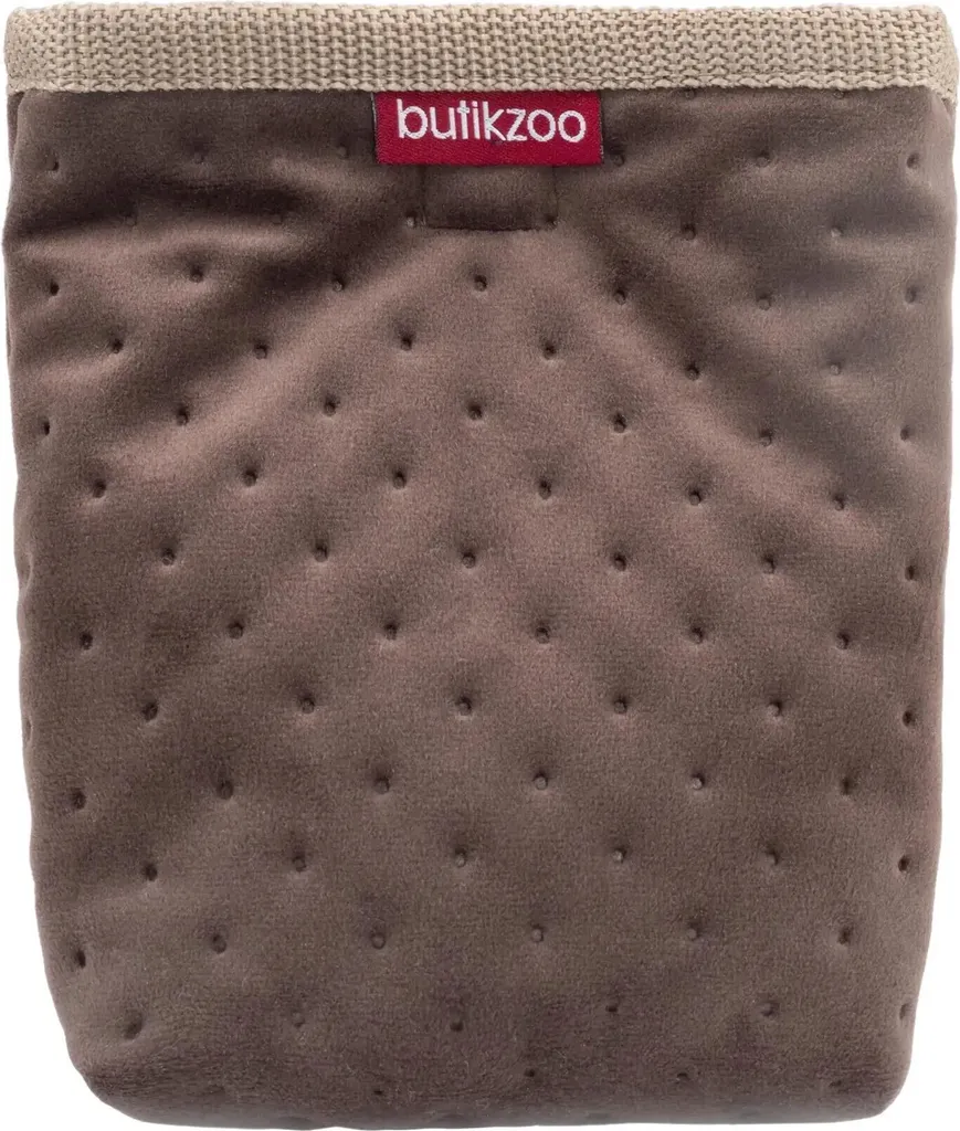 Sacchetto per crocchette per cani con chiusura magnetica e dispenser di sacchetti per la cacca per le passeggiate, 15 cm x 13 cm x 5 cm, Velvet Brown