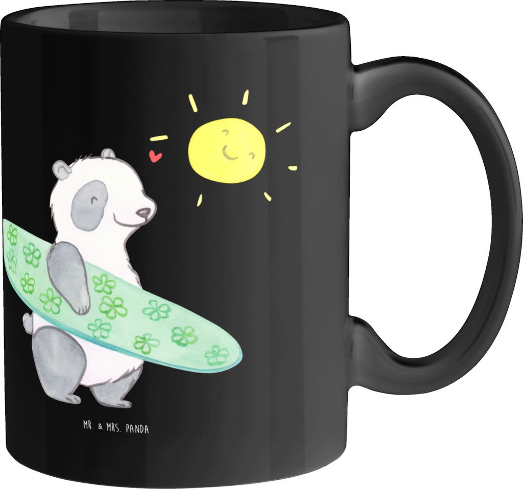 Mr. & Mrs. Panda Tasse Sommer Wellen Surf - Schwarz - Produktbild 