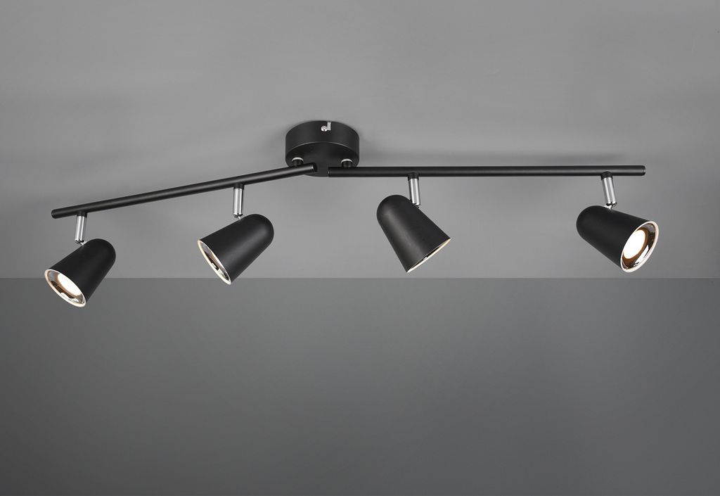 TRIO TOULOUSE, Strahler Oberflächenbeleuchtung, 4 Glühbirne(n), LED, 3000 K, 400 lm, Schwarz