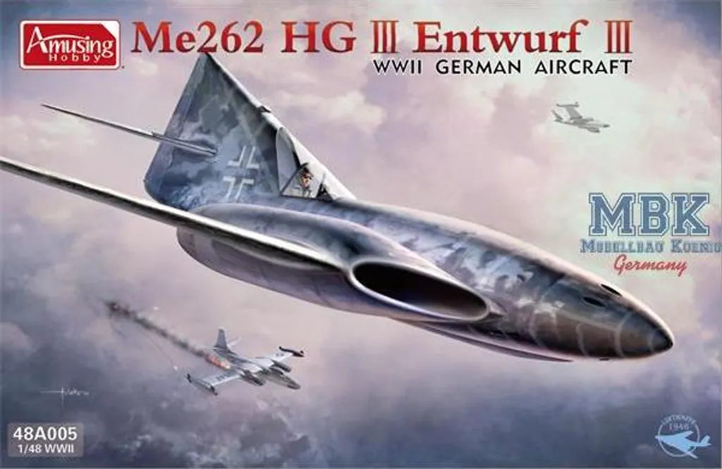 Kit Me262 HGIII Modèle III Amusing Hobby AH48A005 Maquette Haute Précision