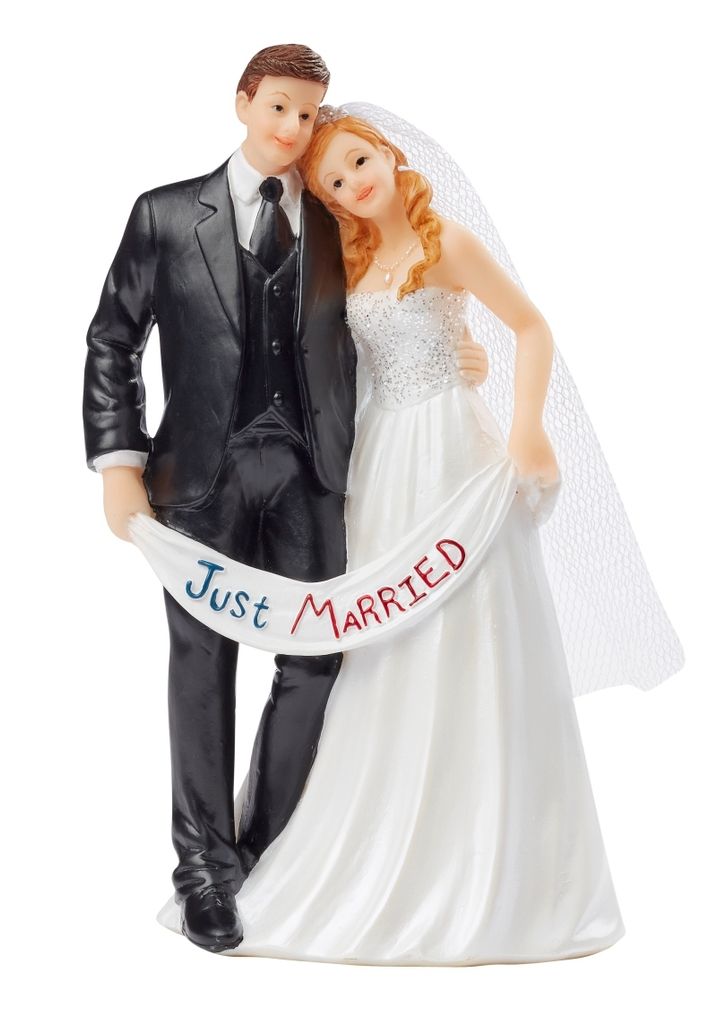 Hochzeitspaar "Just Married", ca. 13,5 x 7 cm Produktbild 
