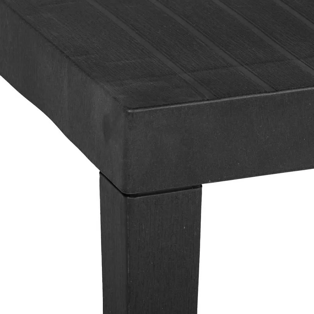 Table de jardin en plastique gris résistante aux UV et intempéries - 3