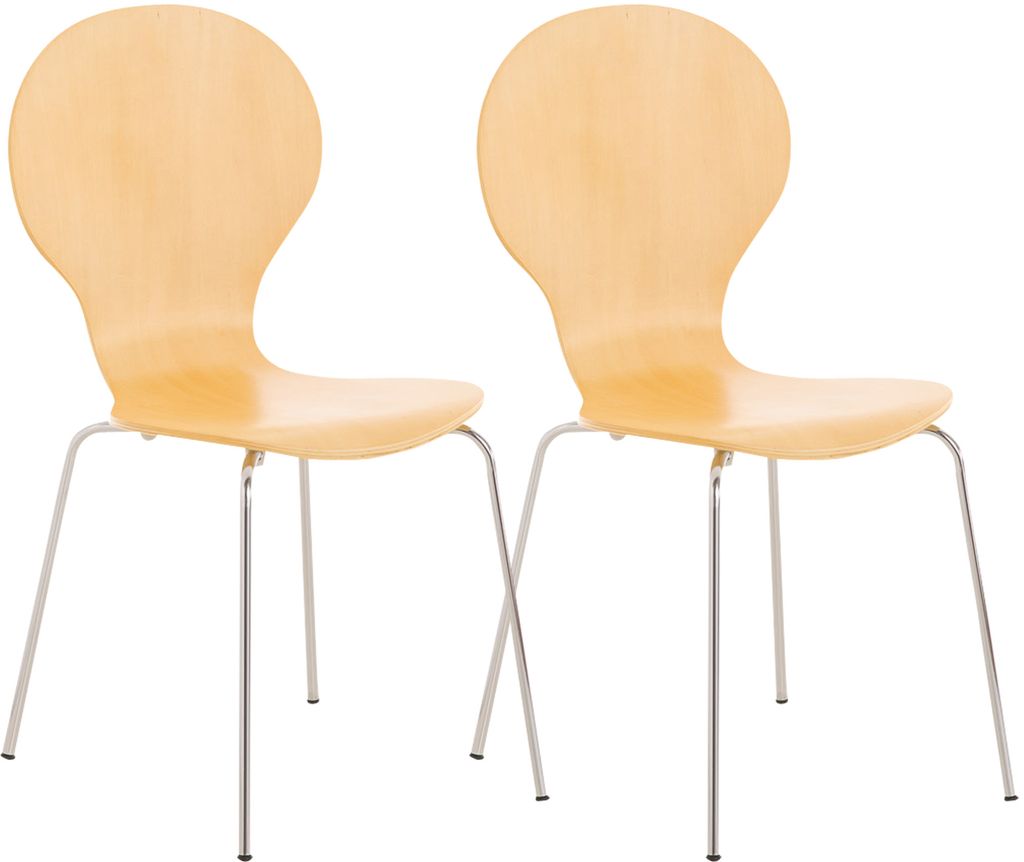 2er Set Besucherstuhl HLO-CP80 natura