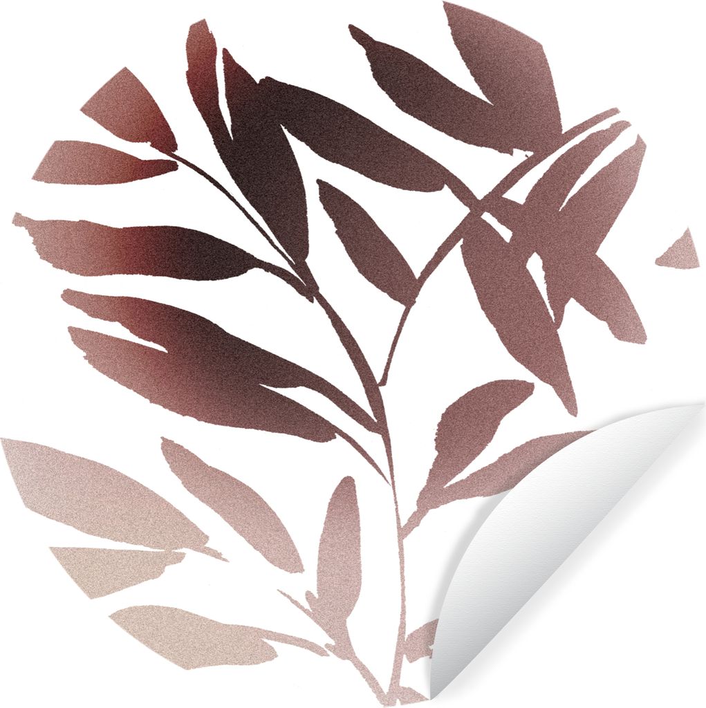 MuchoWow Runde Wandtattoo - Wandsticker Tapete Aufkleber Blättern - Design - Abstrakt Ø 80 cm Selbstklebend und Repositionierbar - Wandaufklebe...