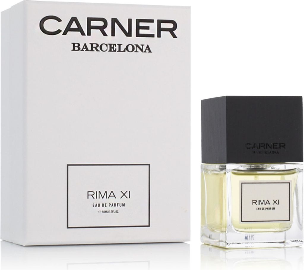 A product shot of a perfume bottle and its box, presented side-by-side on a white background.