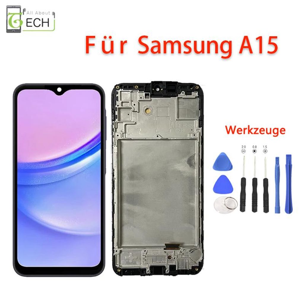 OLED Display für Samsung Galaxy A15 SM-A155F LCD + Rahmen Touchscreen