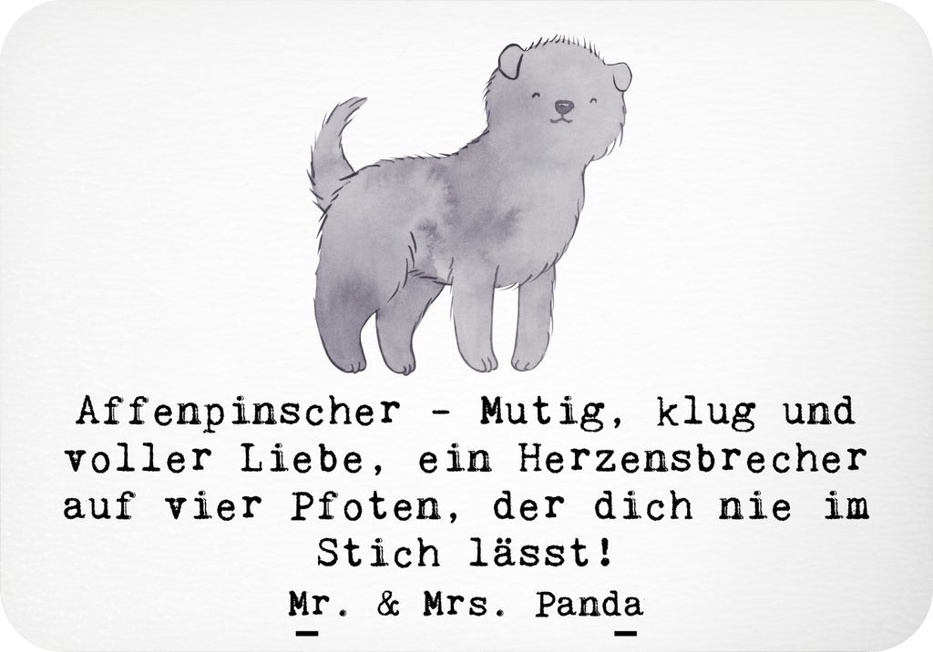 Mr. & Mrs. Panda magnet Affenpinscher Liebe - Weiß - Geschenk, Hunderasse, rechteckmagnet, lebhaft, Kühlschrankmagnet, tafelmagnet, vierbeiniger ...
