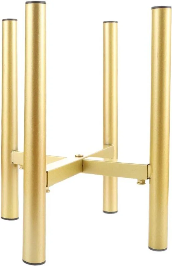 Support de plante en métal doré - Sellette porte-pot réglable design chic