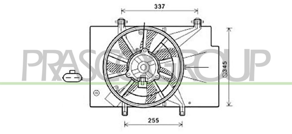PRASCO FD344F004 Lüfter Motorkühlung Kühlerlüfter für FORD Fiesta Mk6 Schrägheck (JA8, JR8) Wasserkühler
