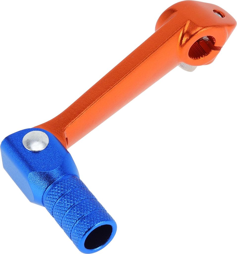 Faltbarer Motorrad-Schalthebel für Bosuer M5 Aluminiumlegierung Pedal-Schalthebelarm Oranger Hebel Blau Kopf
