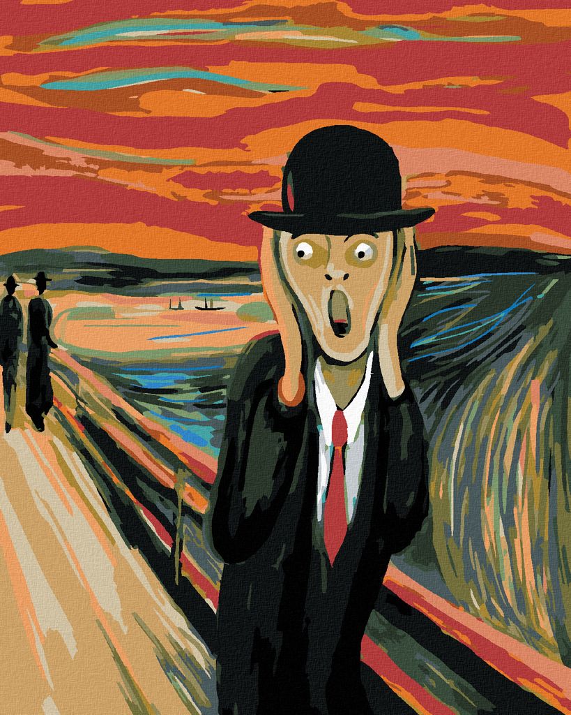 Diamondi - Diamond painting - SCHREI UND HUT - INSPIRATION E. MUNCH, 40X50 cm, ohne Keilrahmen