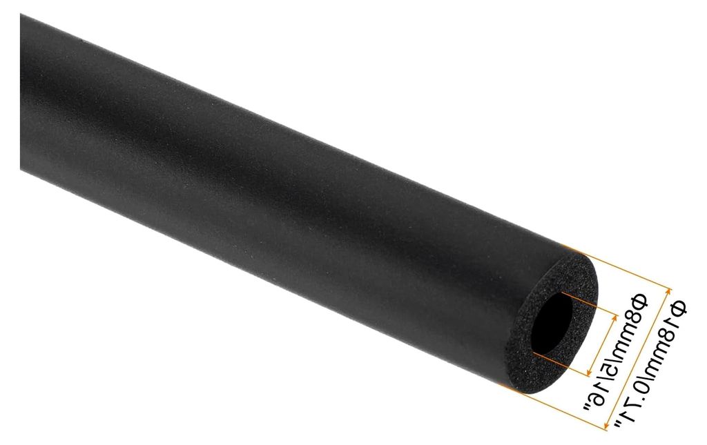 1 x 254mm Rohrisolierung Schaumstoff, Durchmesser 8mm Isolierstärke 5mm Heizungsrohr Verkleidung für Fitnessgeräte, Rohre, Handhaben (Schwarz)
