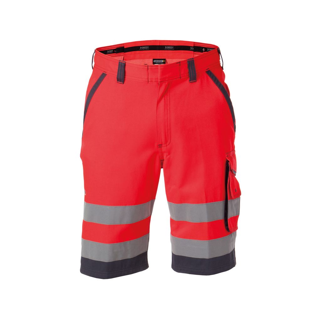 DASSY Lucca Warnschutz-Shorts NEONROT/ZEMENTGRAU Gr.54 Länge: STANDARD
