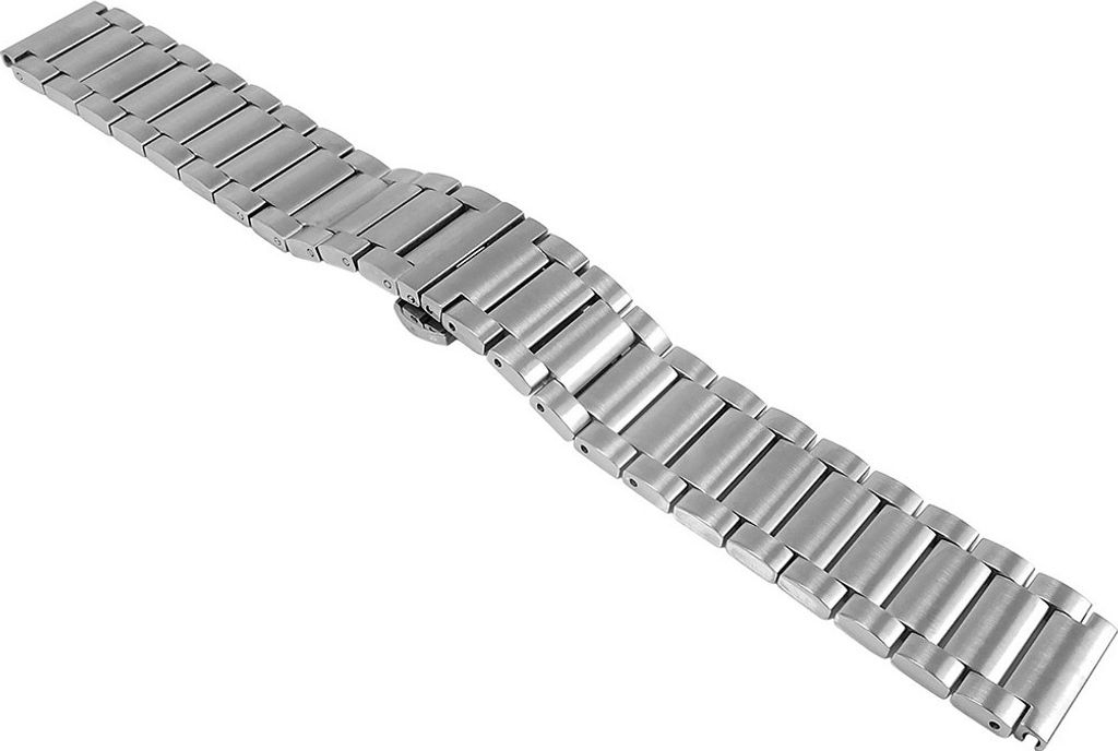 Minott > Uhrenarmband Edelstahlband massiv > Edelstahl silberfarben , Stegbreite:22mm