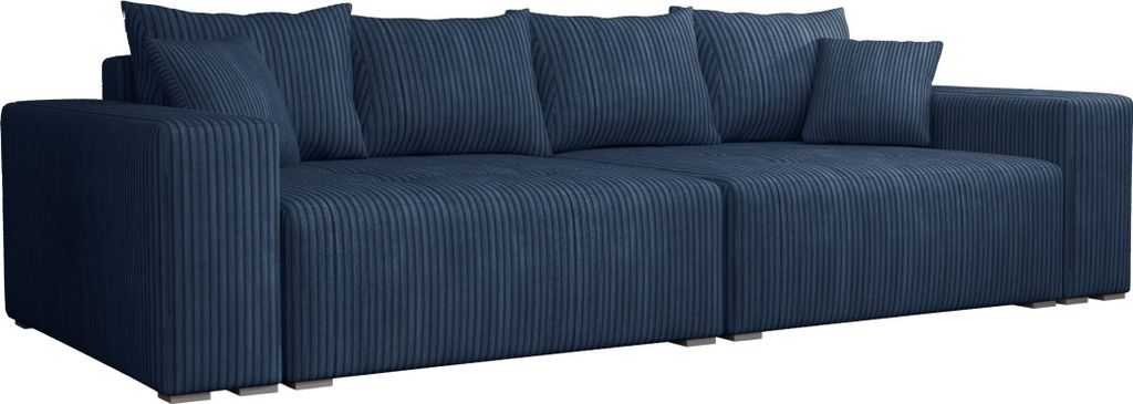 FEDVE Couch Sofa Elstra Schlafsofa Wohnzimmer Schlaffunktion Modern Design Dunkelblau (Tilia 77)