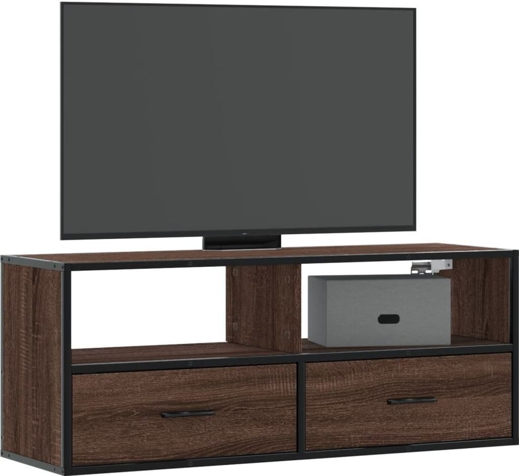Maison Exclusive - TV-Schrank Braun Eiche 100x31x39,5 cm Holzwerkstoff und Metall