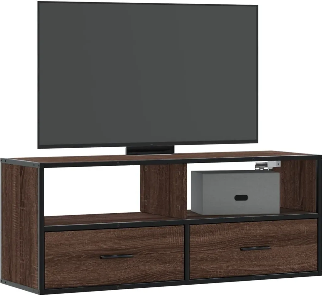 Mobile Porta TV Industrial Rovere Marrone 100x31x39,5 cm Hommie