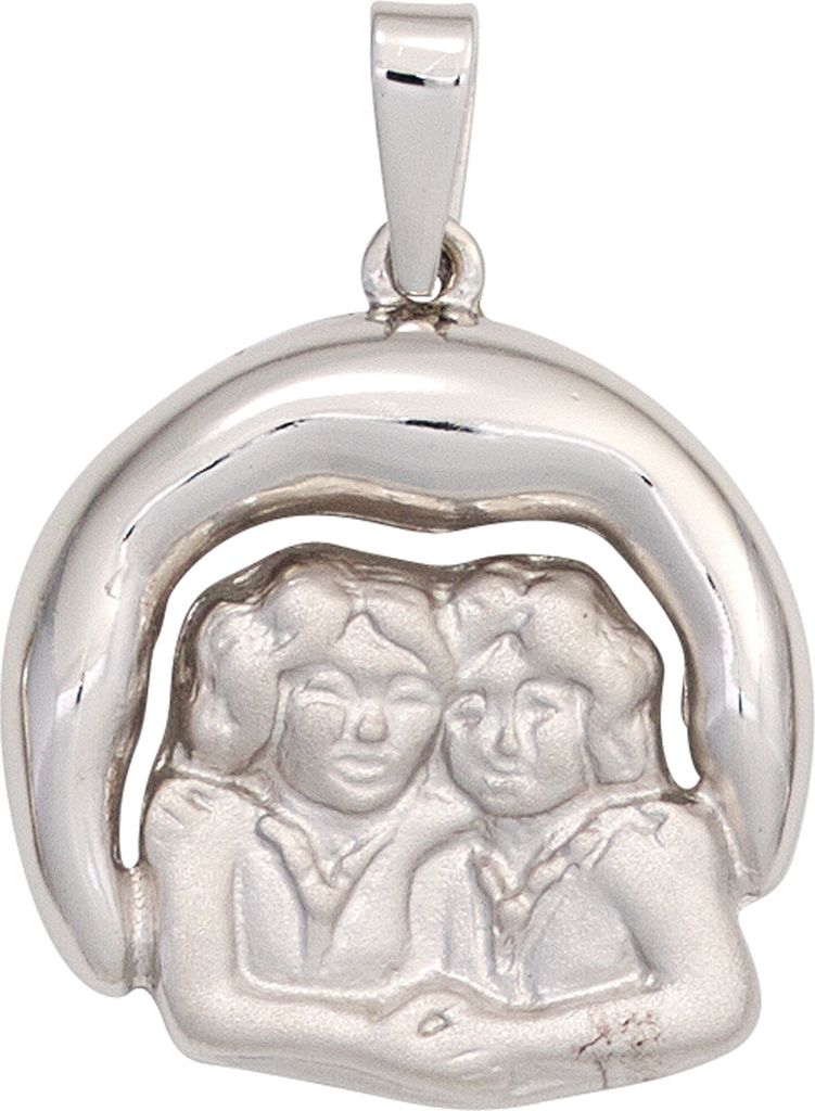 JOBO Anhänger Sternzeichen Zwilling 925 Sterling Silber rhodiniert teilmattiert