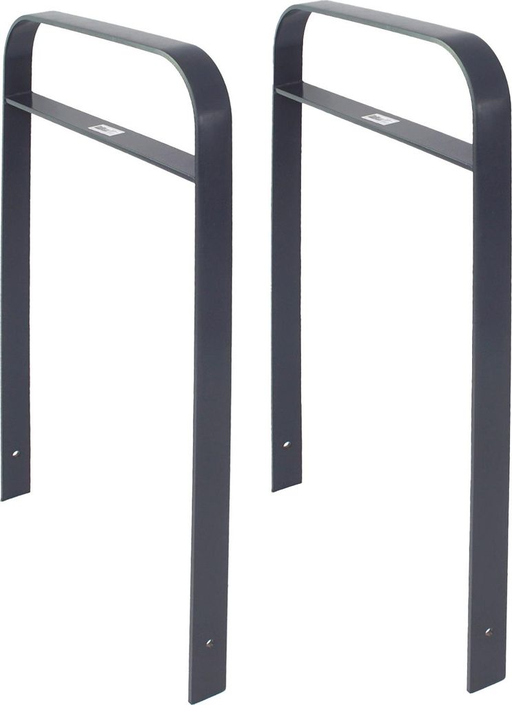 2 x Fahrradanlehnbügel 115 x 76 cm Flachstahl 13 mm Anthrazit Einbetonieren Fahrradständer Parker Typ H
