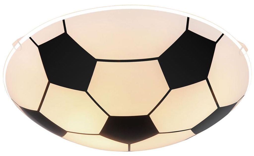 Smart Home RGB LED Deckenlampe, Fußball-Design, Glas, schwarz weiß