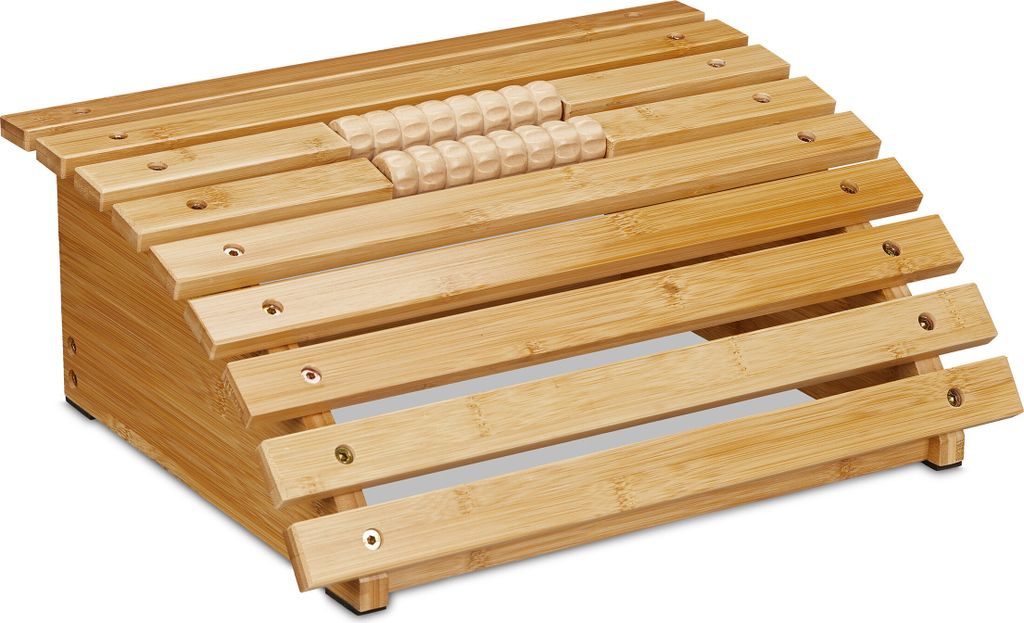 Fußstütze Büro - mit Fußmassage-Rollern - ergonomisch - Bambus