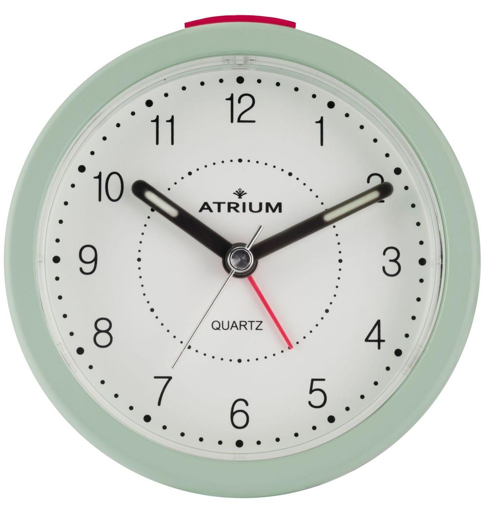 ATRIUM Wecker Analog Quarz weiß mintgrün A260-3 ohne Ticken Produktbild 