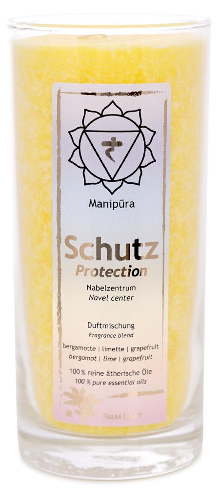 yogabox Chakra Duftkerze - 14 x 6,5 cm Manipura (Bergamotte/Limette/Grapefruit)