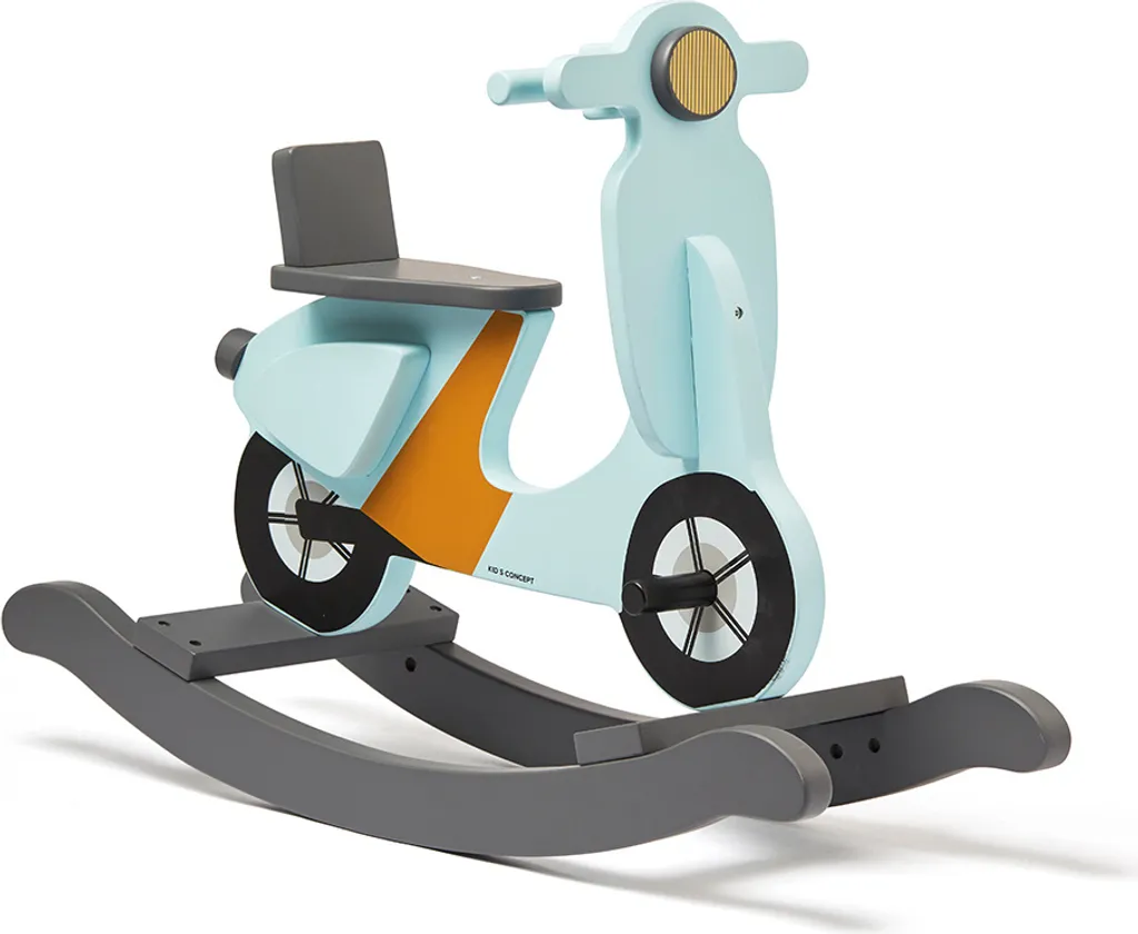 Bascule Bébé Stable et Sûre - Scooter en Bois Bleu Kid's Concept Pro