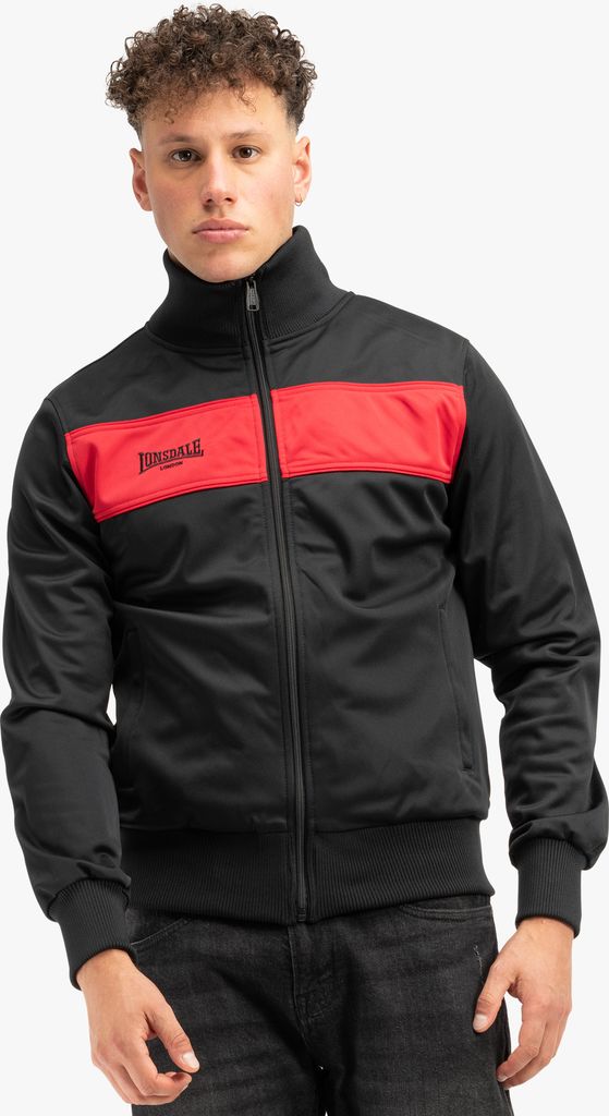 Herren Trainingsjacke schmale Passform ALNWICK Black/Red XS Lonsdale