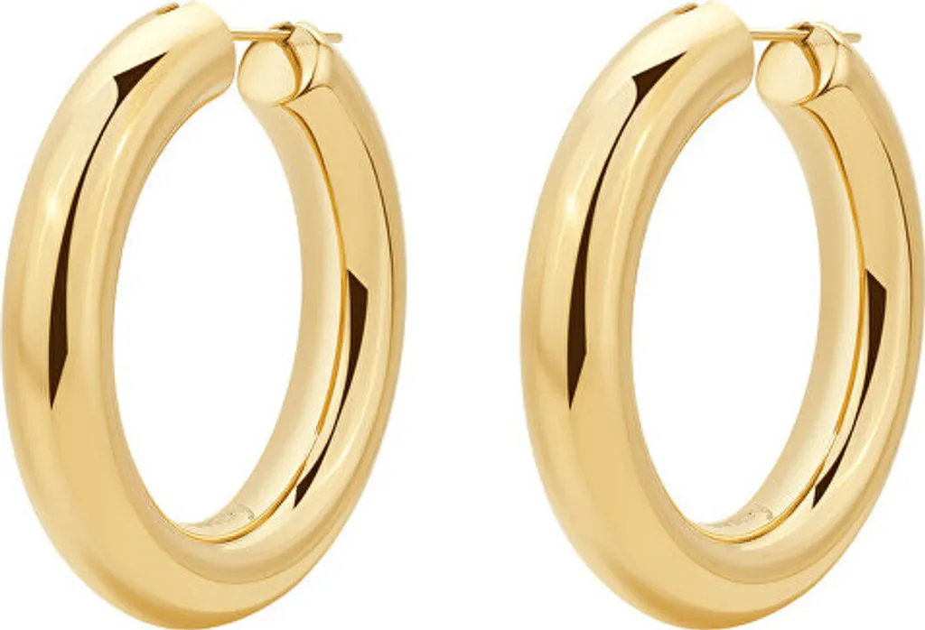Orecchini a Cerchio Aura BAU23 Oro: Design Essenziale e Acciaio 316L