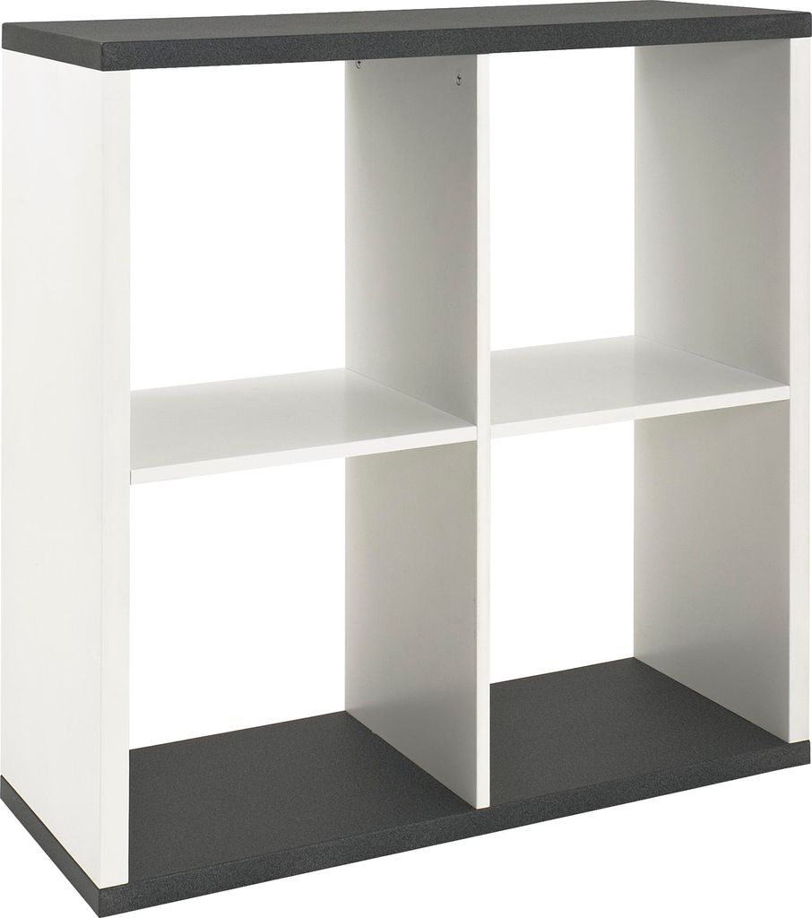 HAKU Regal Bücherregal granitoptik, weiß - MDF, B/H/T: 80x86x30 cm