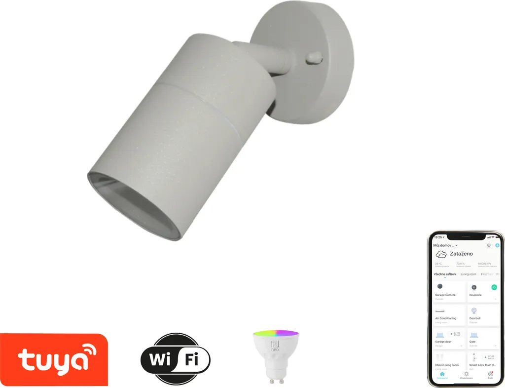 Spot Mural Extérieur WiFi Immax NEO PARED Gris : Fini l'Éclairage Monotone