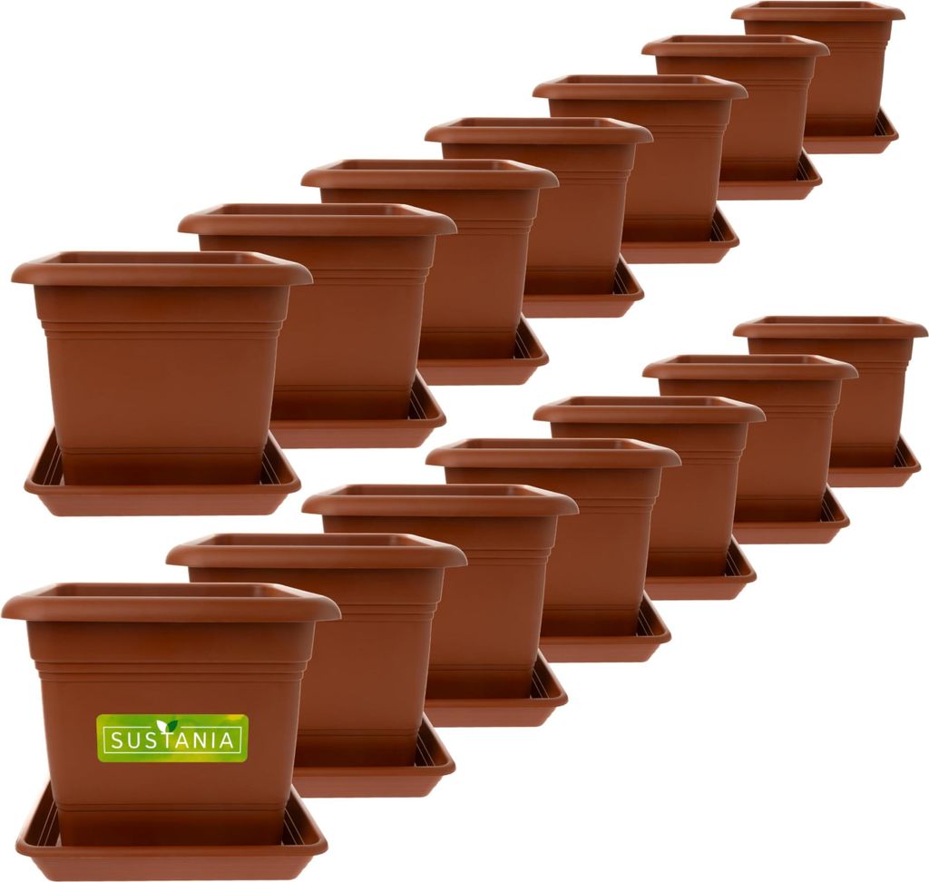 Robuster Blumentopf terracotta groß, wetterfest, Drainage, Outdoor & Balkon