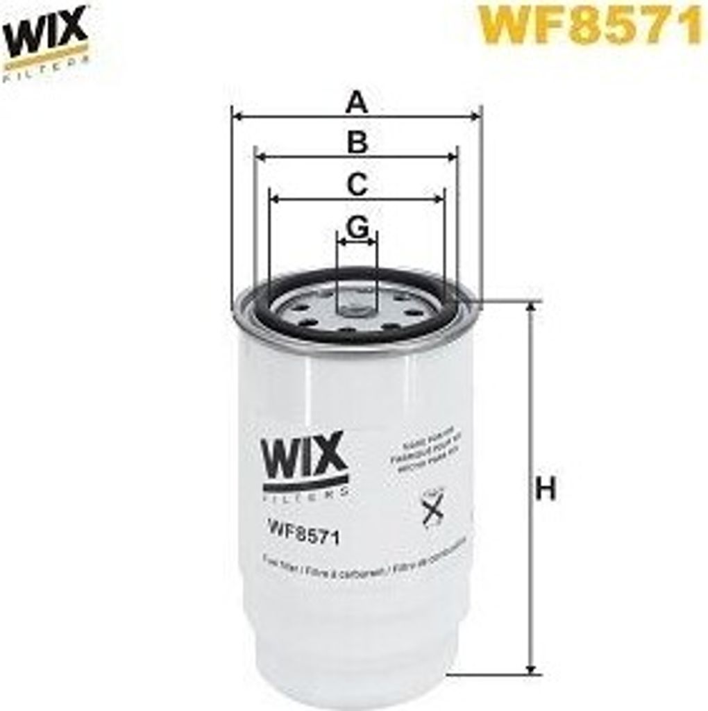 Kraftstofffilter WIX FILTERS WF8571 für HYUNDAI Tucson (TL, TLE) Anschraubfilter